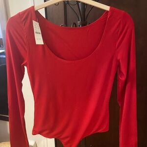 J. Crew Red Long Sleeve Bodysuit